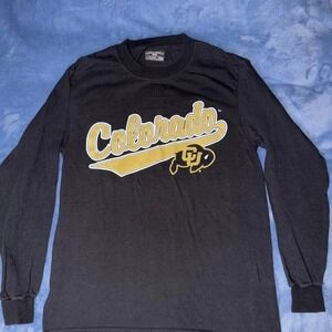 Vintage Colorado buffaloes black long sleeve shirt men size s